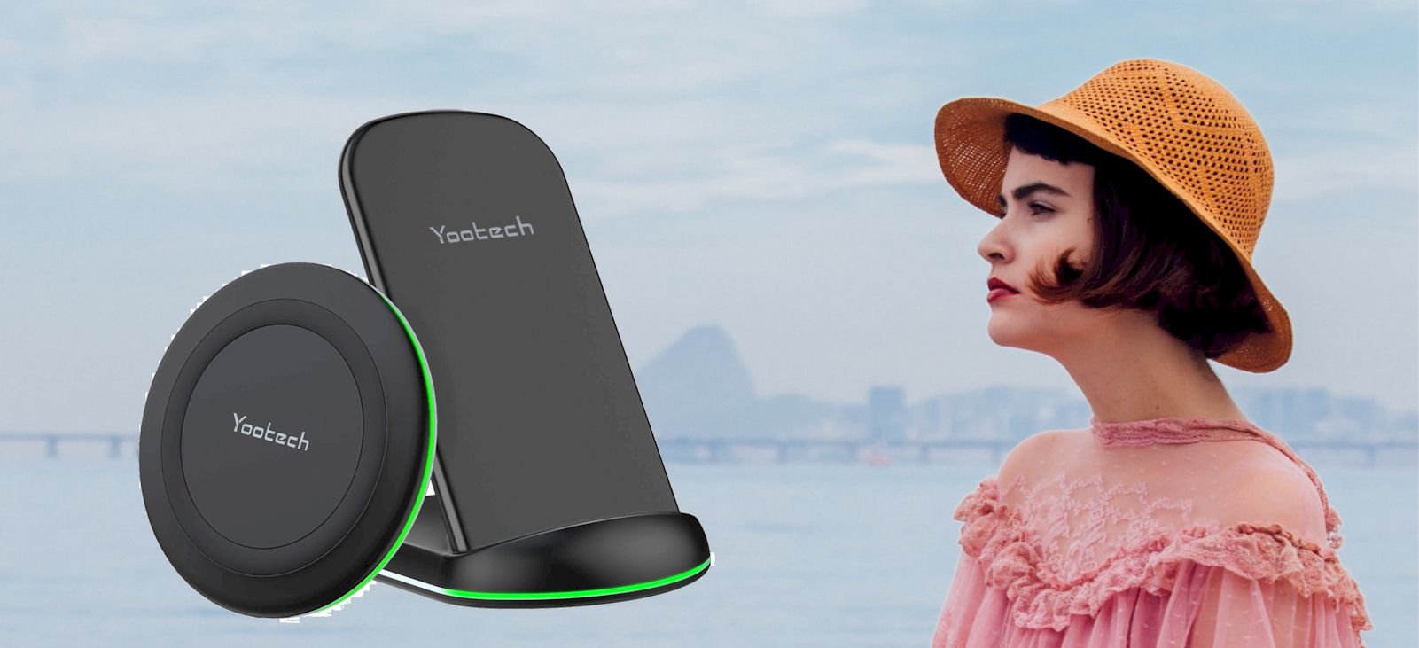 yootech wireless charger blinking green
